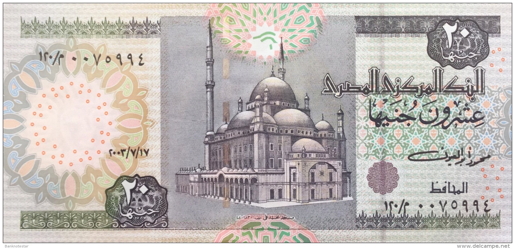 Egypt 20 Pounds, P-65b (2003) UNC - Aegypten