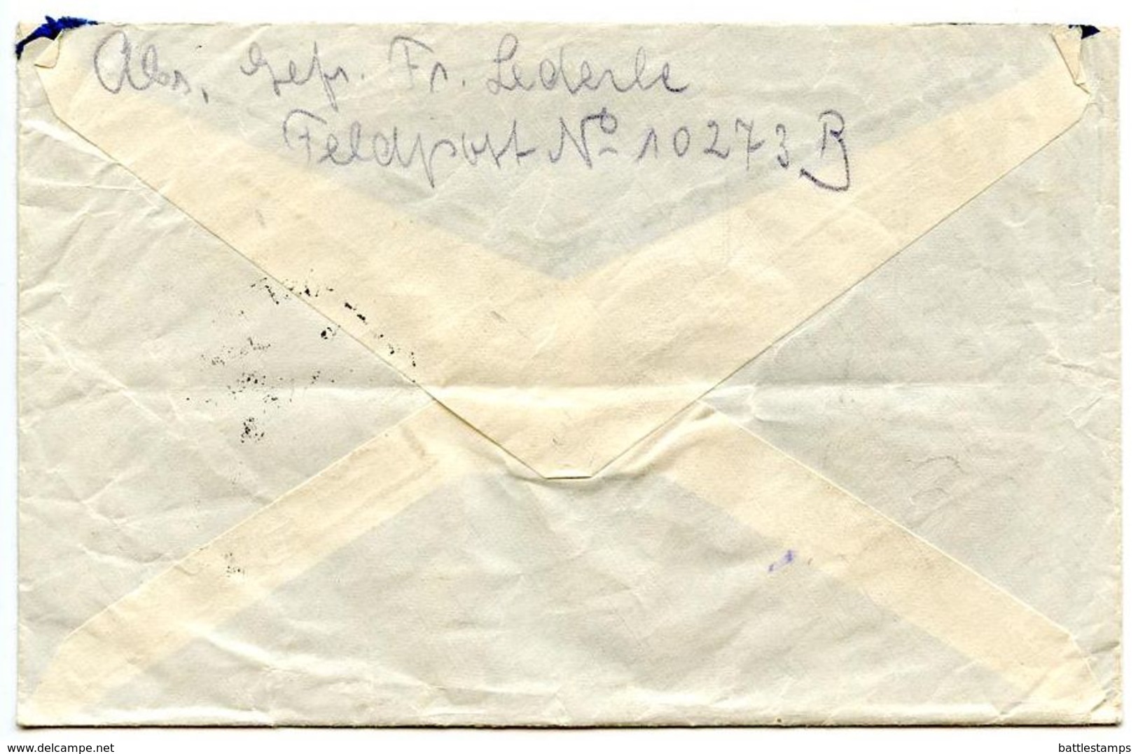 Germany 1940 WWII Cover Feldpost 10273 To Baden-Baden - Feldpost 2e Guerre Mondiale