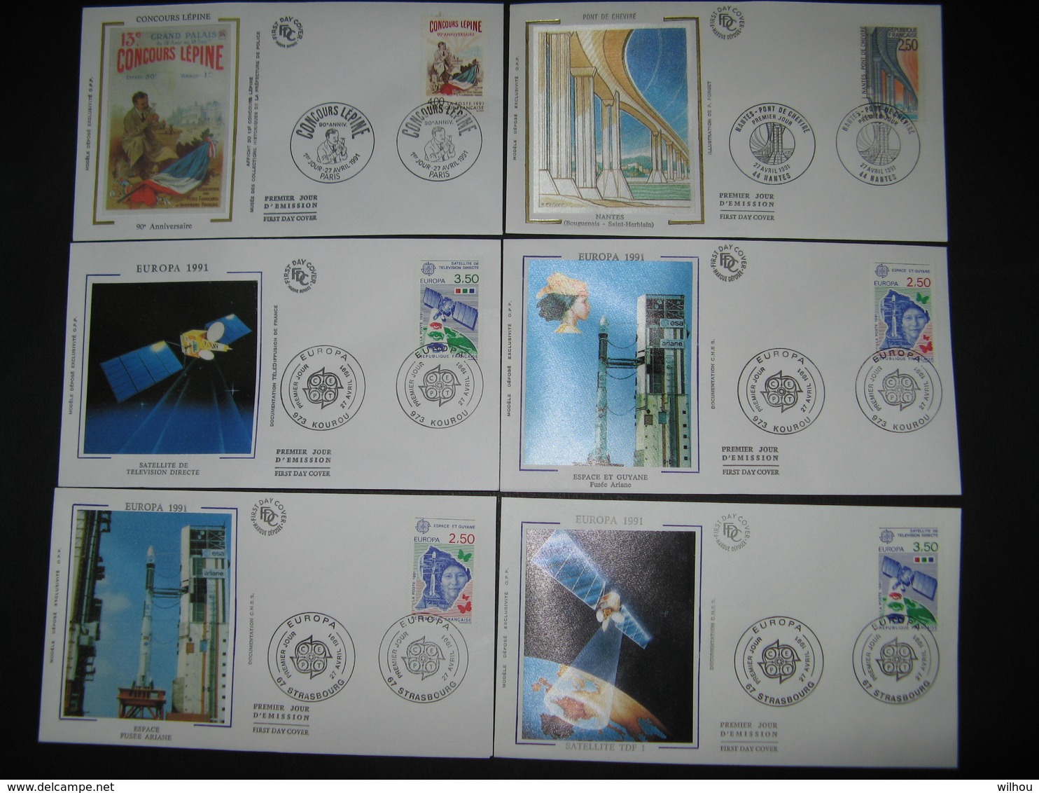 LOT DE 39 FDC SUR SOIE 1991 TOUTES DIFFERENTES PARFAIT ETAT - 1990-1999