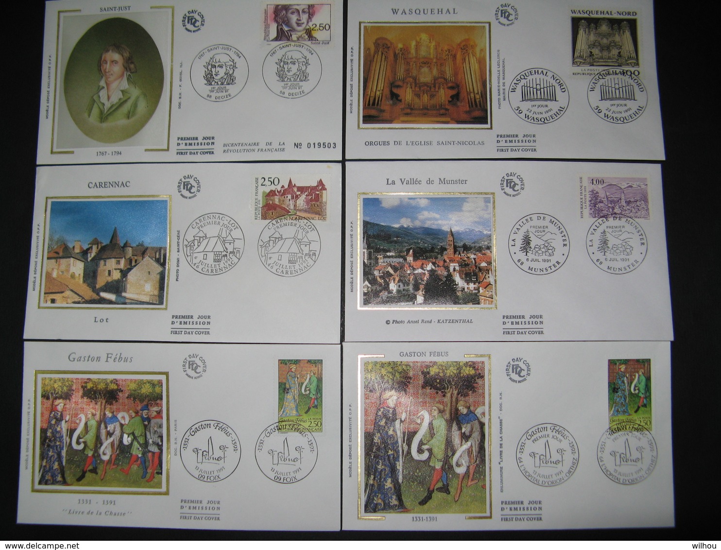 LOT DE 39 FDC SUR SOIE 1991 TOUTES DIFFERENTES PARFAIT ETAT - 1990-1999