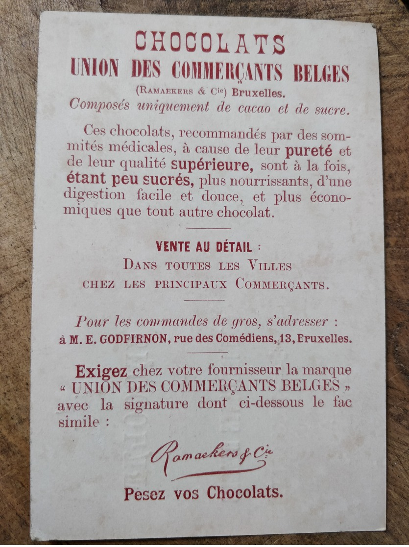 Chocolat. Union Des Commerçants Belges. Bruxelles. Ramaekers & Cie - Reclame