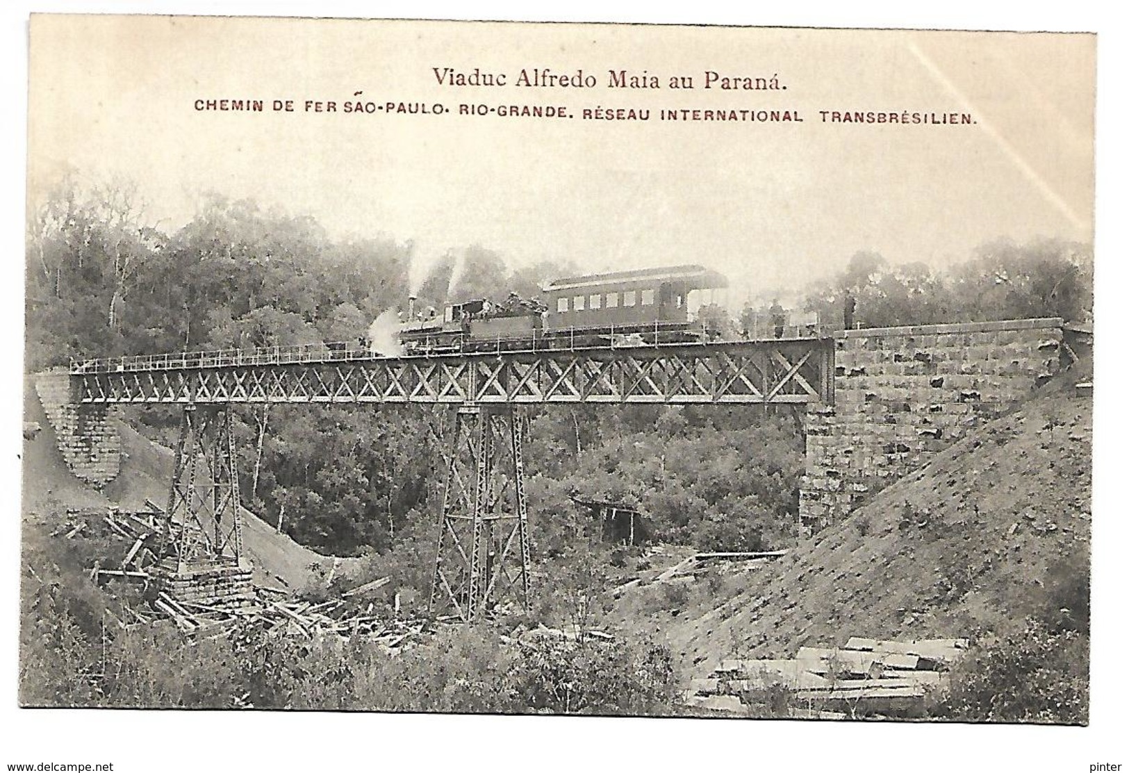 BRESIL - Viaduc Alfredo Maia Au Parana - Chemin De Fer Sao-Paulo-Rio Grande- Réseau International Transbrésilien - TRAIN - Autres & Non Classés