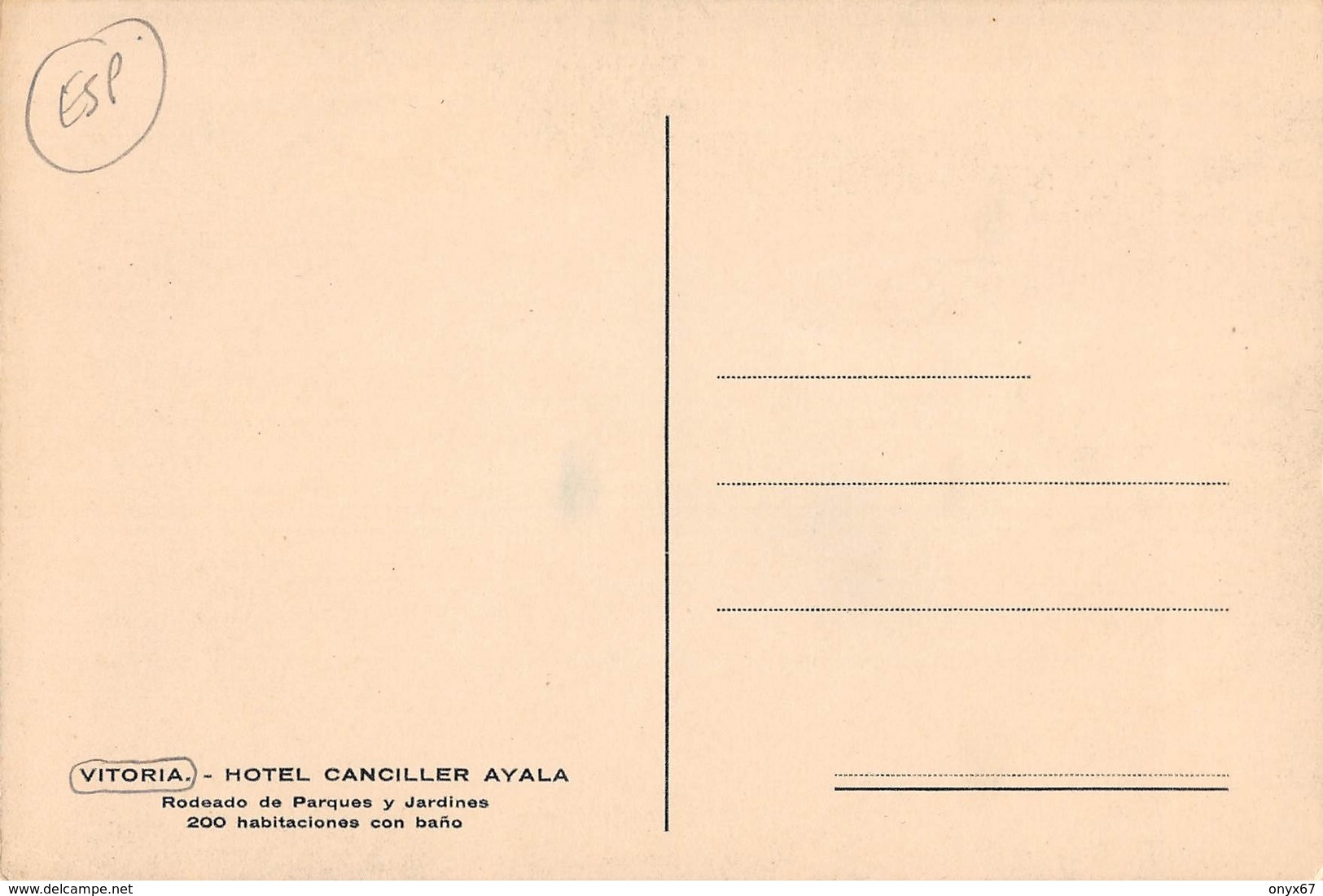 VITORIA (Espagne-Pais Vasco) Hotel Canciller Ayala Carte Grand Format 10 X 15 - VOIR 2 SCANS - - Álava (Vitoria)