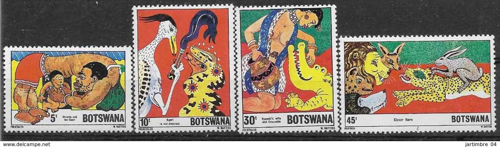 1980 BOTSWANA 405-08** Contes , Lion, Lapin, Crocodile - Botswana (1966-...)