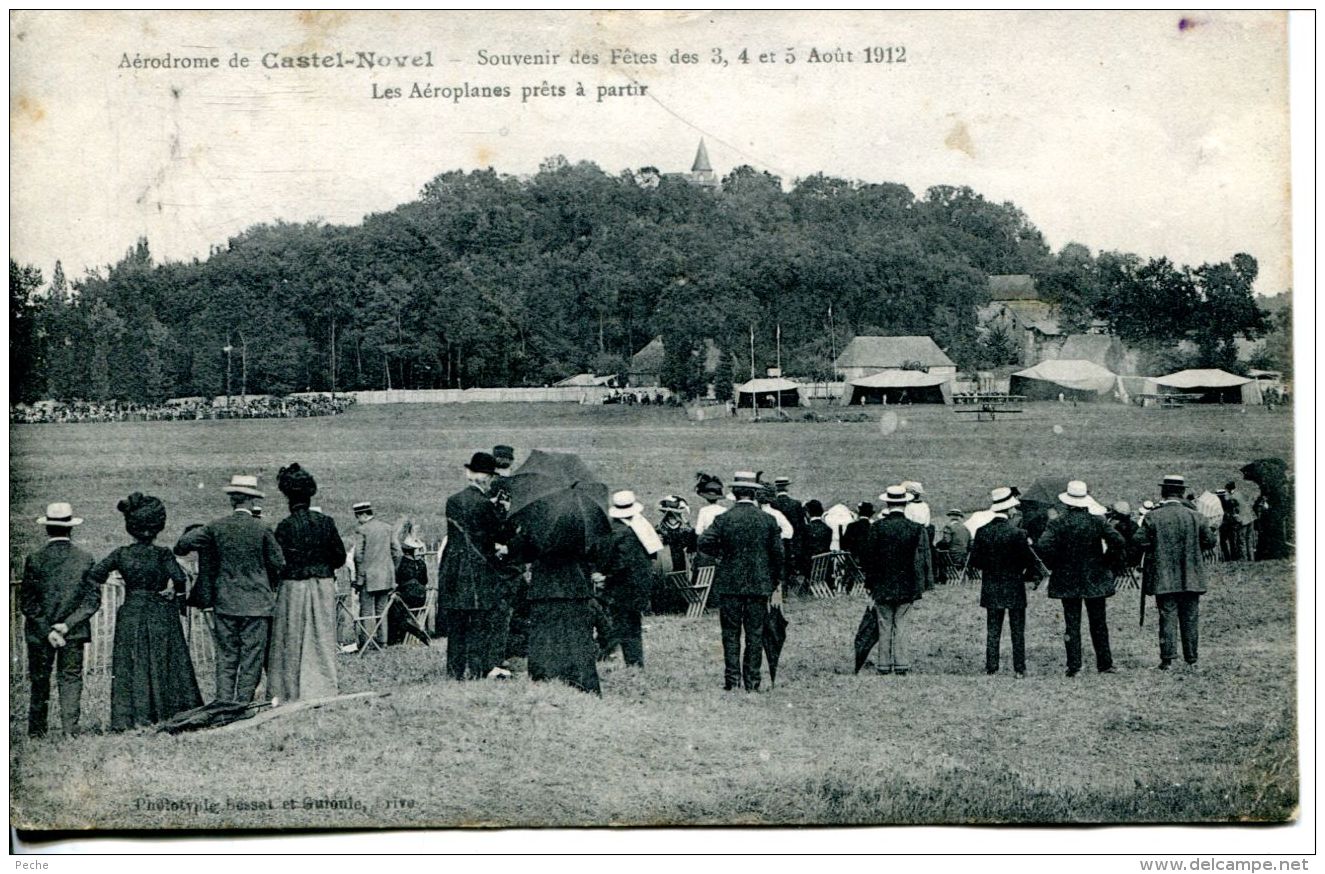 N°63548 -cpa Aérodrome De Castel Novel -aout 1912- - Aerodromes