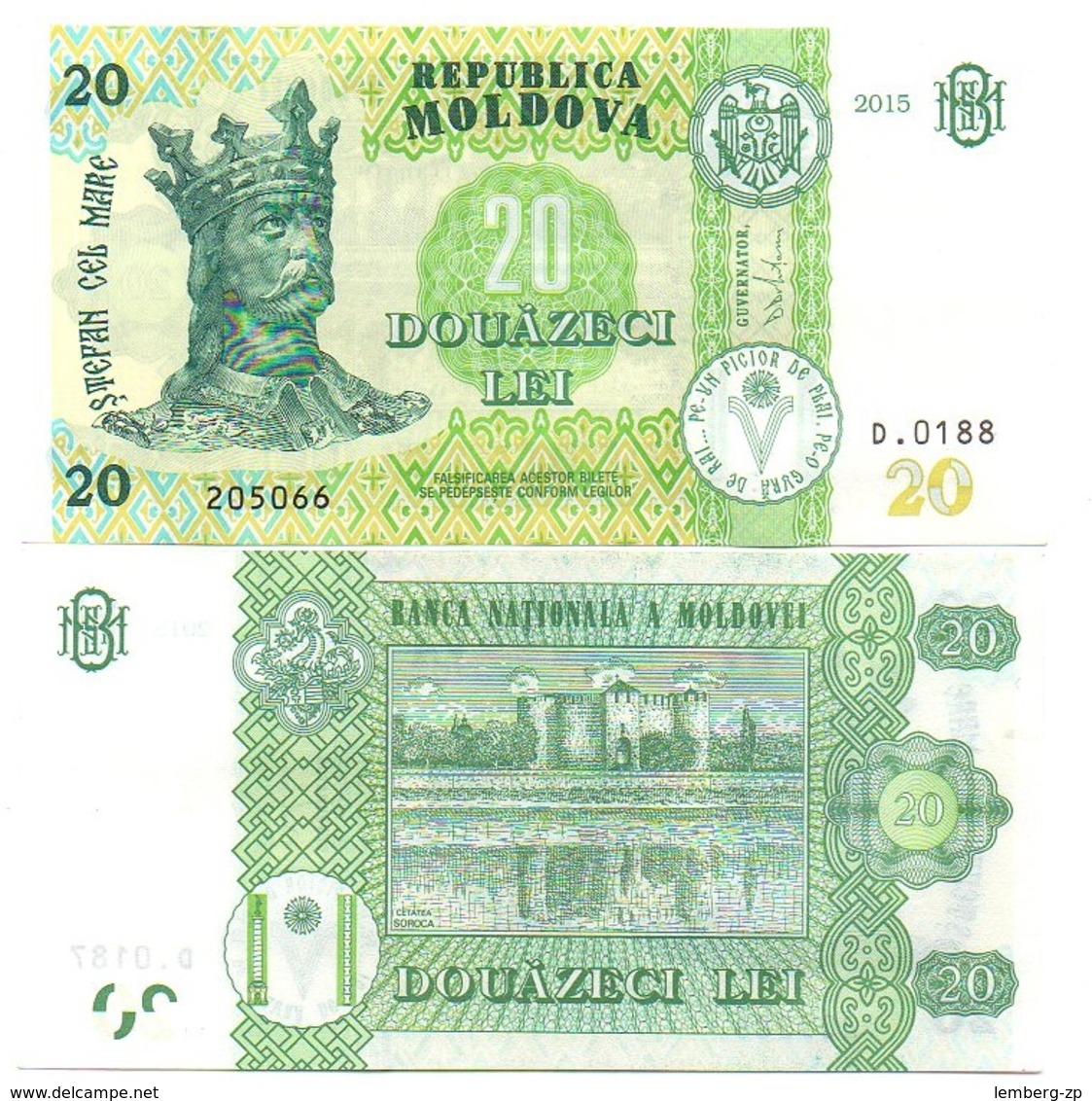 Moldova - 20 Lei 2015 / 2018 UNC Lemberg-Zp - Moldavië