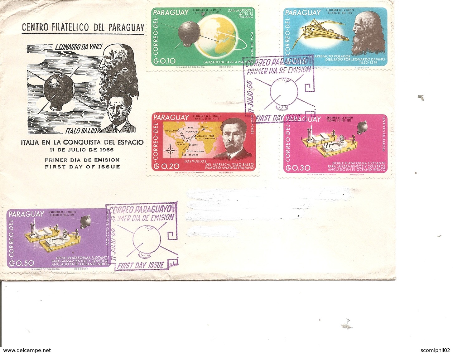 Espace ( FDC Du Paraguay De 1966 à Voir) - América Del Sur