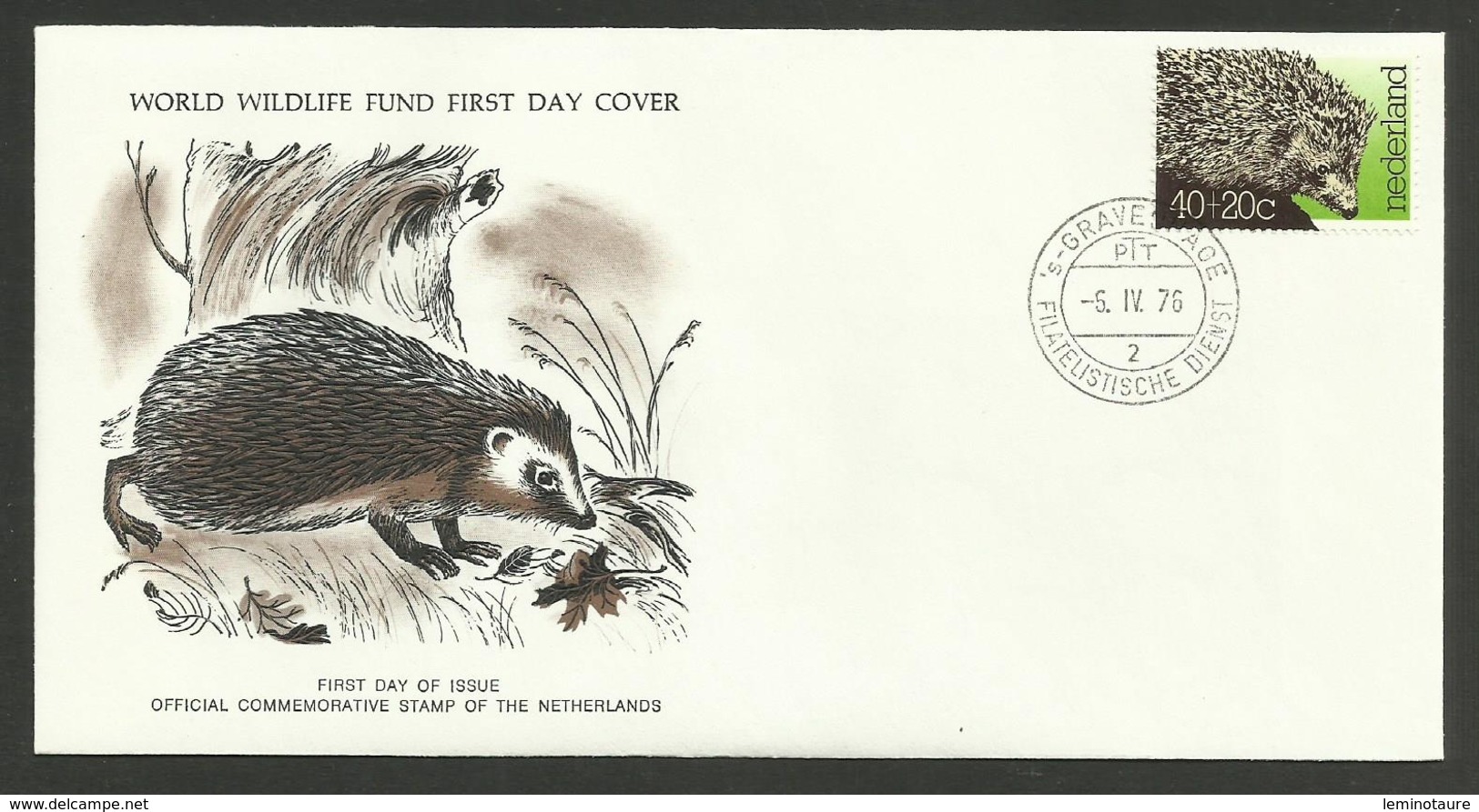 Lettre - Cover FDC / NEDERLAND Hérisson - Hedgehog - Autres & Non Classés