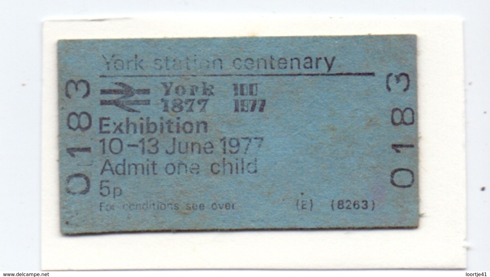 Ticket Treinkaartje Biljet Spoorwegen - Chemins De Fer - York Station Centenary Exhibition 1977 - Europe