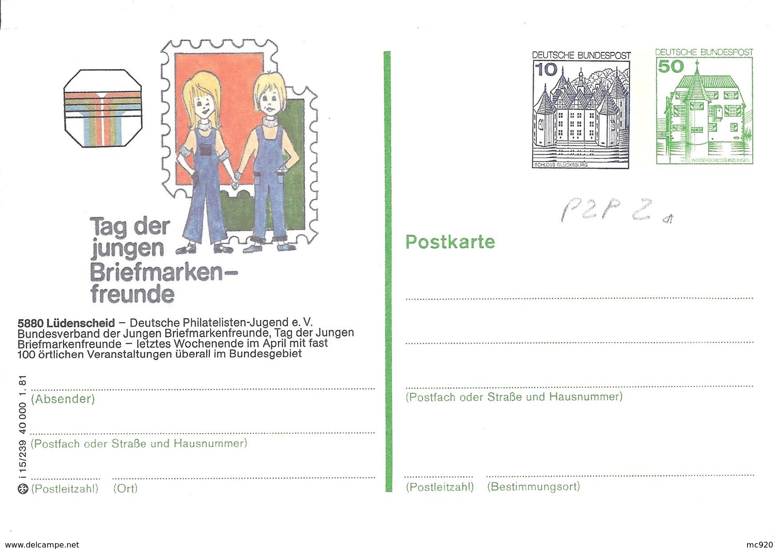 Allemagne Deutchland Entier Postal, Ganzsachen, Postal Stationery Carte Postale Privée Postkarten Private Nachnahme - Privatpostkarten - Ungebraucht