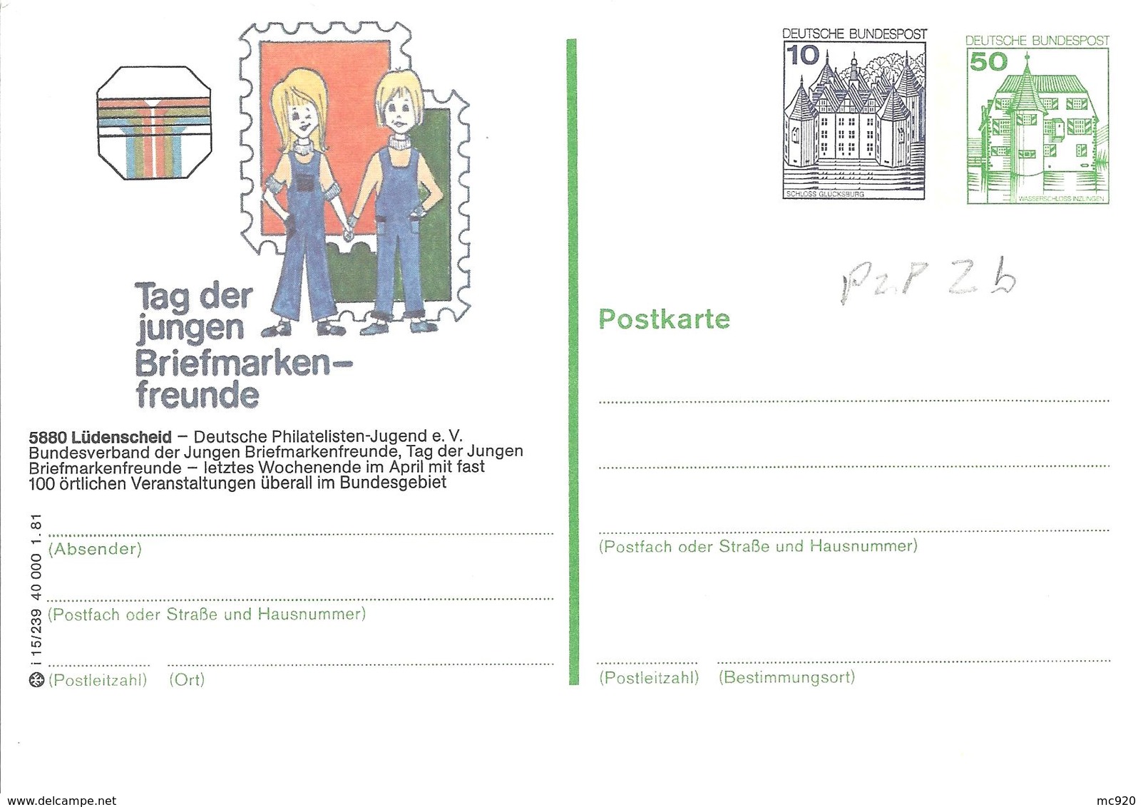 Allemagne Deutchland Entier Postal, Ganzsachen, Postal Stationery Carte Postale Privée Postkarten Private Nachnahme - Privé Postkaarten - Ongebruikt