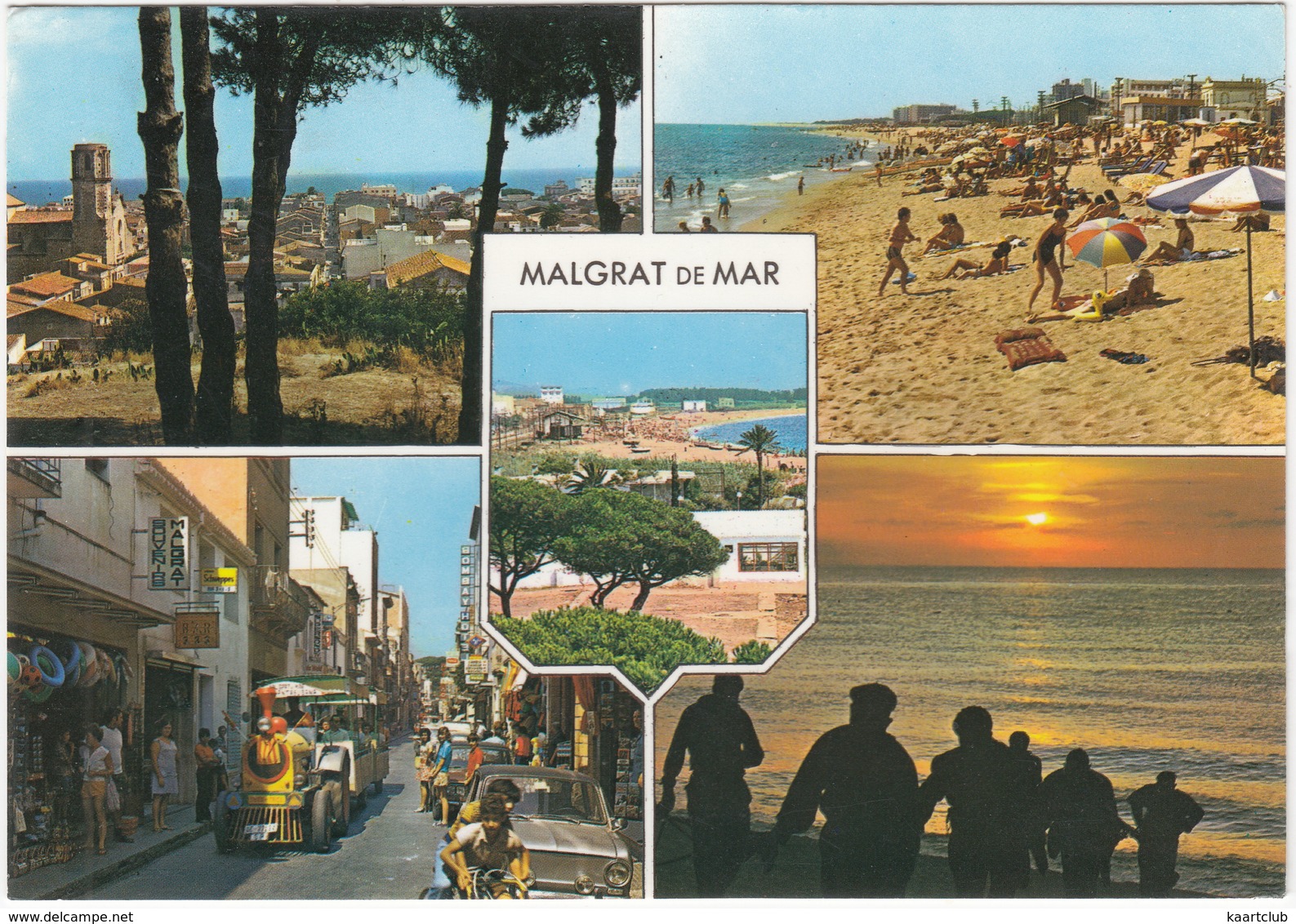 Malgrat De Mar: SEAT 850 SPECIAL, TRACTOR TOURIST TRAIN - Bombay Hotel, Beach - Costa Dorada - (Spain/Espana) - Toerisme