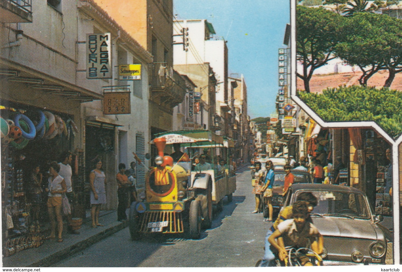 Malgrat De Mar: SEAT 850 SPECIAL, TRACTOR TOURIST TRAIN - Bombay Hotel, Beach - Costa Dorada - (Spain/Espana) - Toerisme