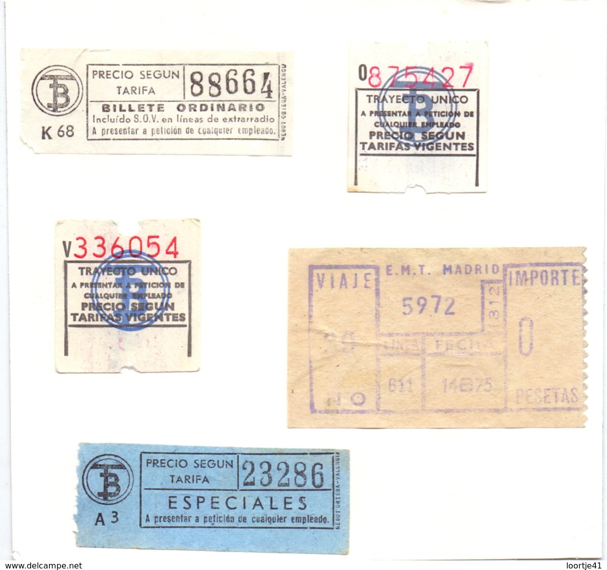 Ticket Treinkaartje Biljet Spoorwegen - Chemins De Fer - Billete - Espagne Madrid - 5 Pièces - Europe