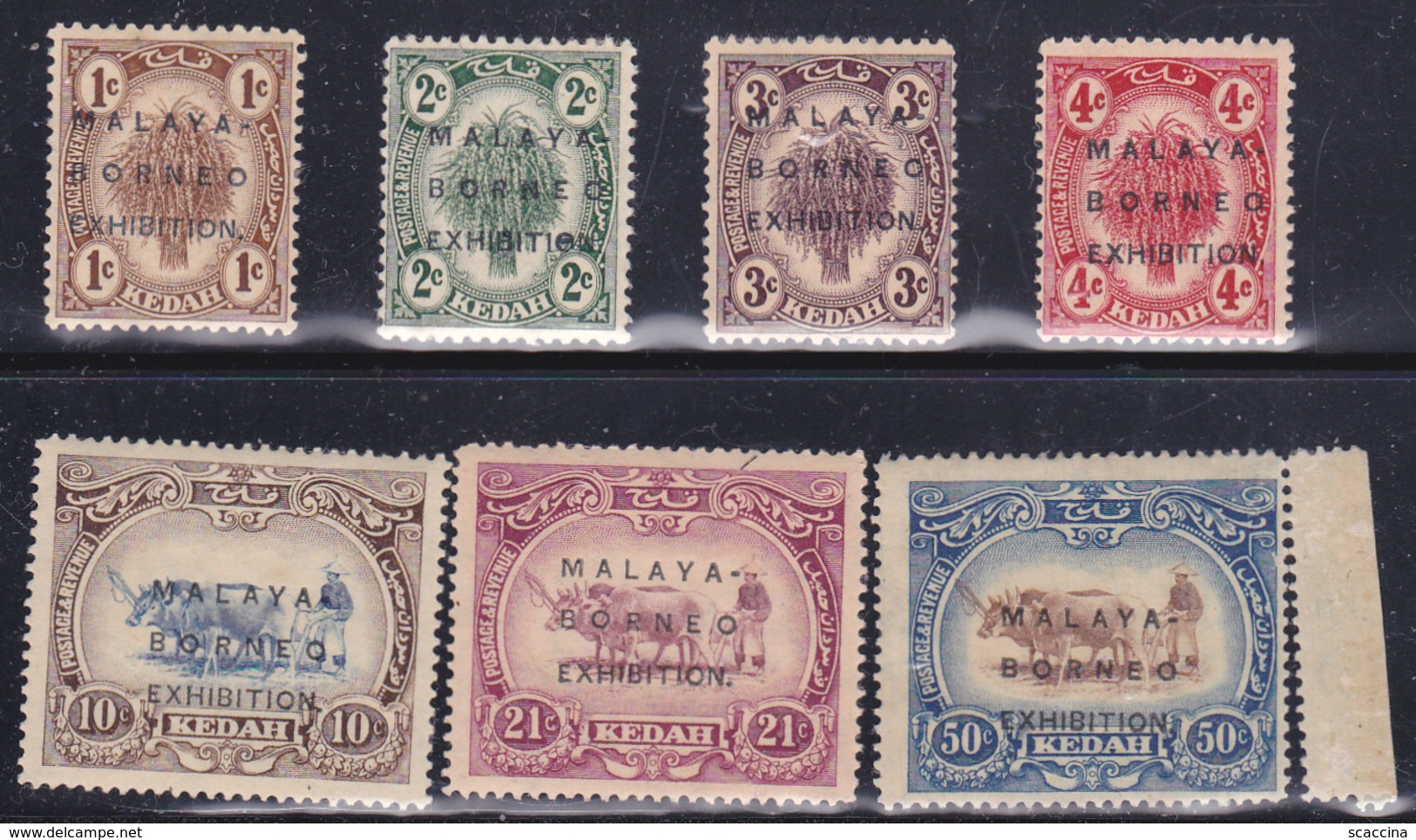 Malesia  Kedah  1922 Borneo Espo 7 Val.Gibbons 41,42,44/48  MNH** - Kedah