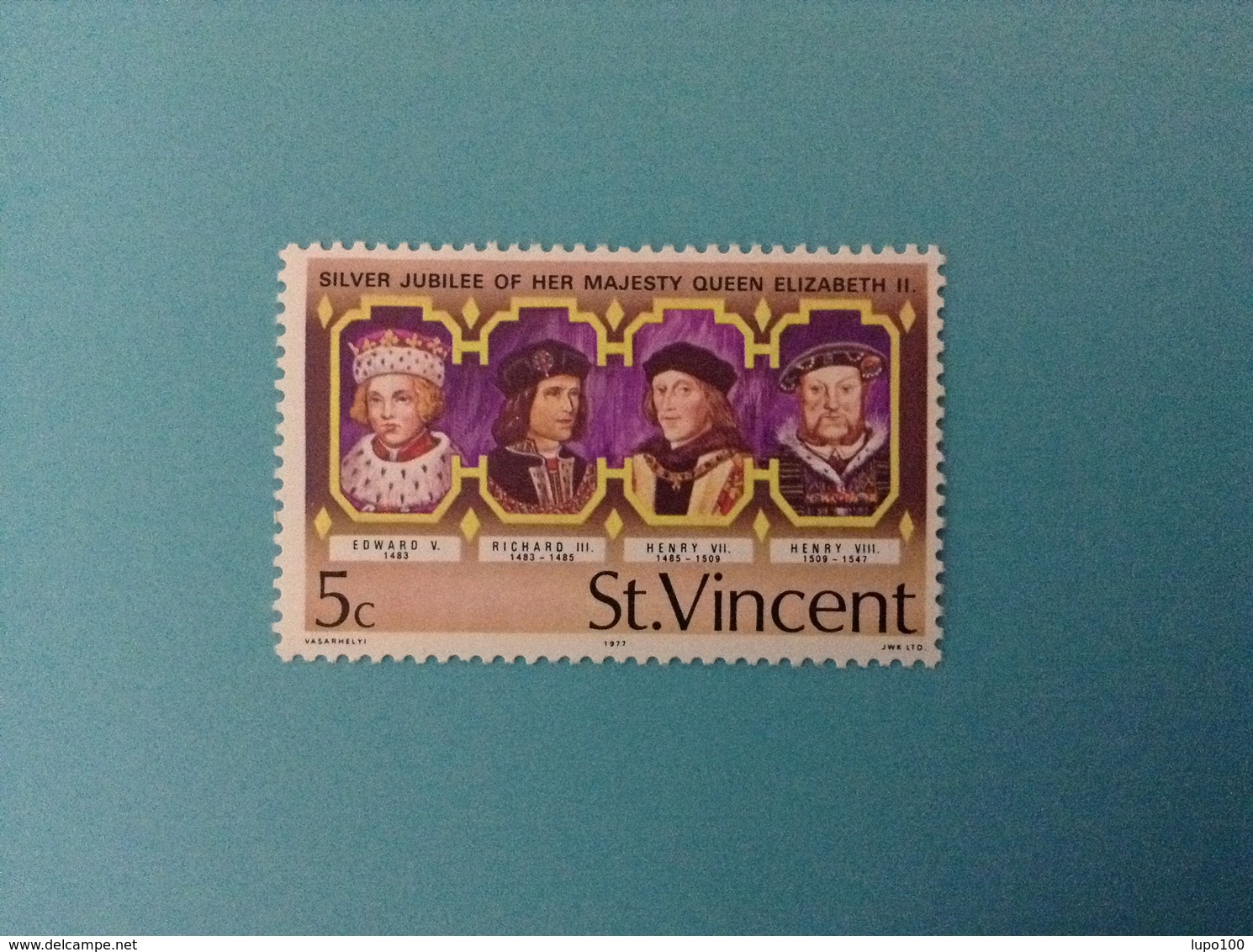 1977 ST. VINCENT FRANCOBOLLO NUOVO STAMP NEW MNH** SILVER JUBILEE OF HER MAJESTY QUEEN ELIZABETH II 5 C - St.Vincent (1979-...)