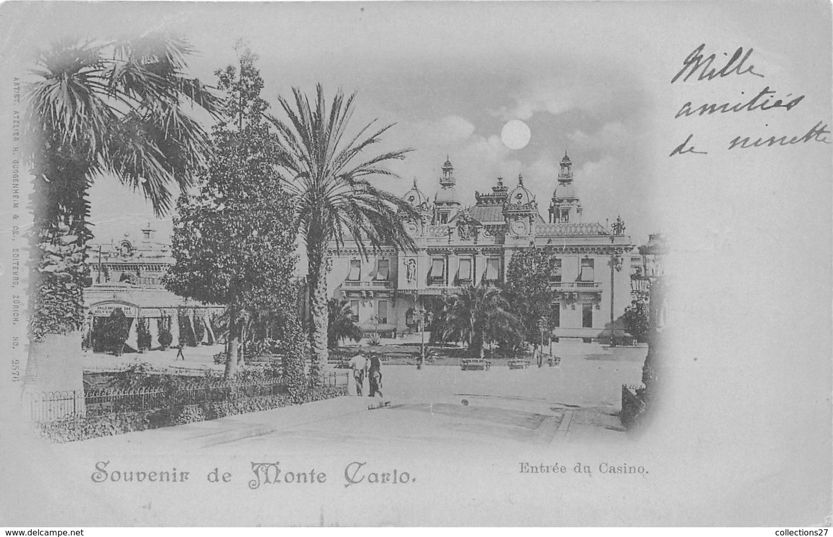 MONTE-CARLO- SOUVENIR ENTREE DU CASINO - Monte-Carlo