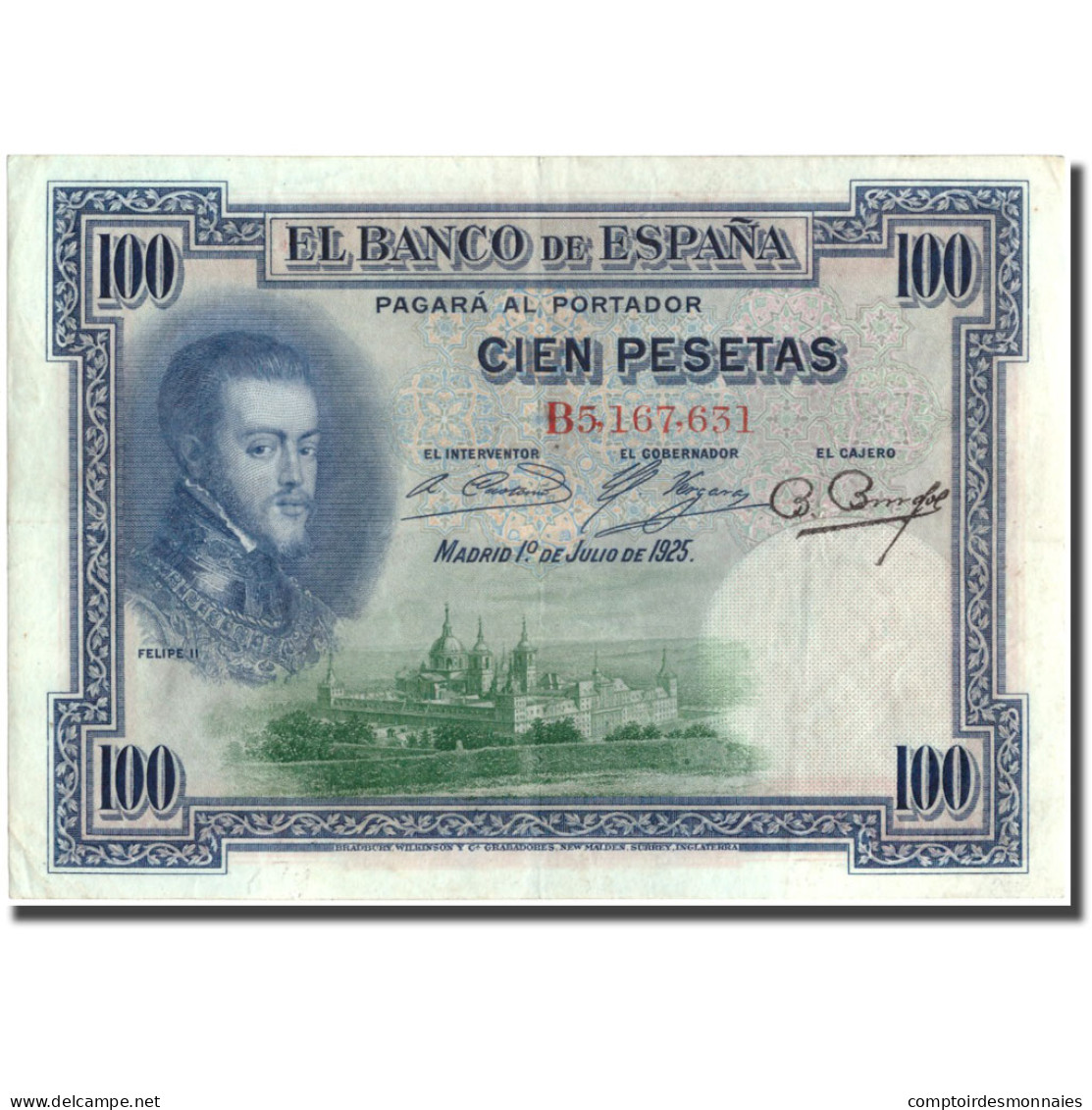Billet, Espagne, 100 Pesetas, 1925, 1925-07-01, KM:69b, TTB - 100 Pesetas