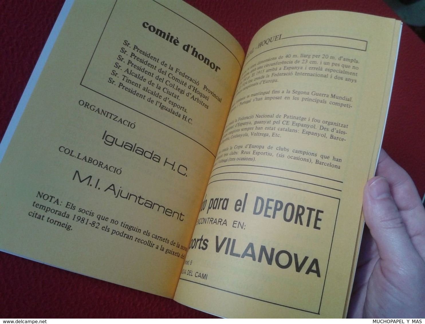 GUÍA LIBRITO I.H.C. HOCKEY PRIMER TORNEIG TORNEO D'HOQUEI CIUTAT D'IGUALADA AÑOS 80 IGUALADA CATALONIA SPAIN VER FOTO/S - Otros & Sin Clasificación
