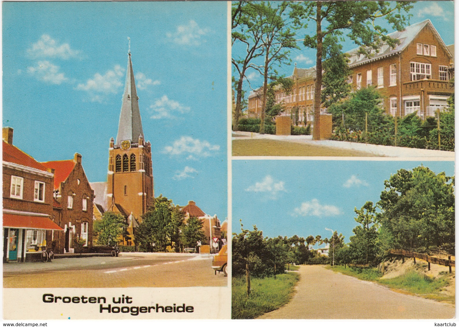 Groeten Uit Hoogerheide - Postkantoor Dennenlaan, R.K. Kerk, St. Philomenaklooster - (Noord-Brabant, Holland) - Autres & Non Classés