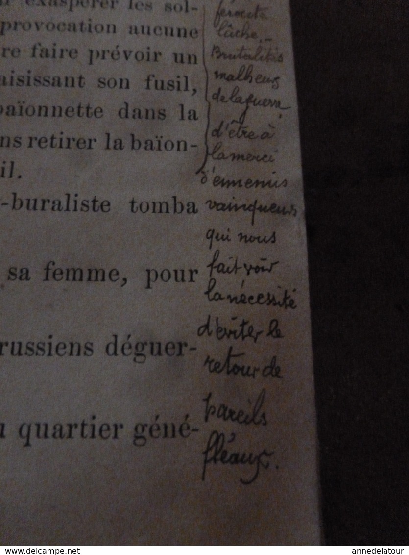 1888 LES HÉROS de la DÉFAITE , récits de la guerre de 1870- 1871 ,par Joseph Turquan (nombreuses annotations à la main)