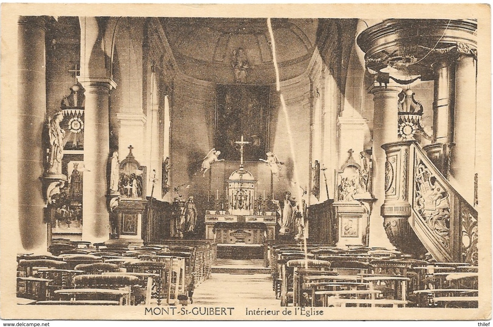 Mont-St-Guibert NA21: Intérieur De L'Eglise 1924 - Mont-Saint-Guibert