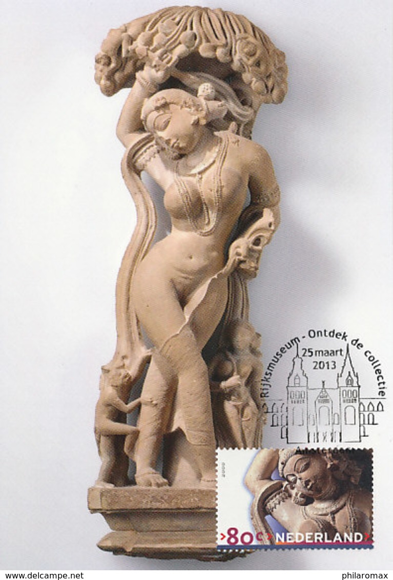 D34571 CARTE MAXIMUM CARD 2013 NETHERLANDS - SCULPTURE NUDE ASIAN INDIA ART SPEC. POSTMARK RIJKSMUSEUM CP ORIGINAL - Sculpture