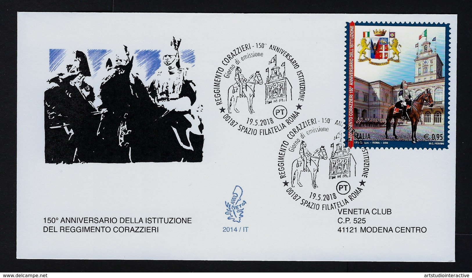 2018 ITALIA "REGGIMENTO CORAZZIERI" FDC VENETIA - FDC