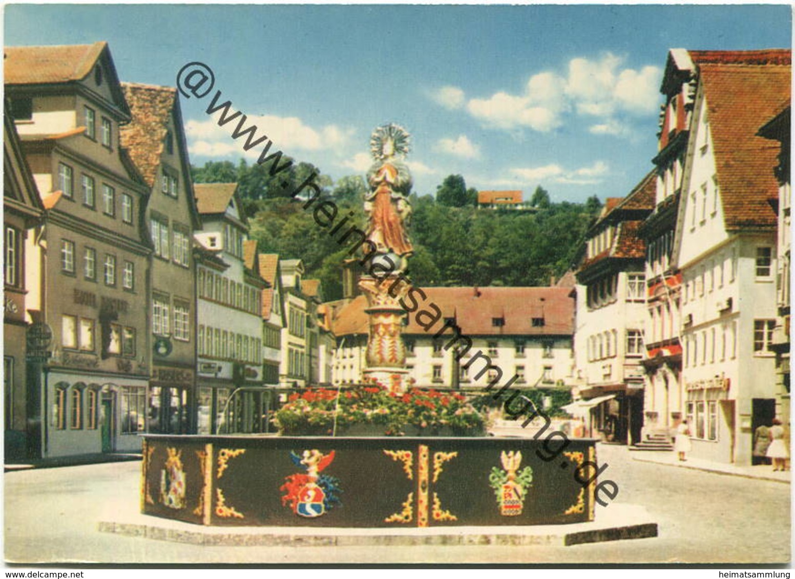 Schwäbisch Gmünd - Marktplatz Mit Brunnen - AK Großformat - Schwaebisch Gmünd