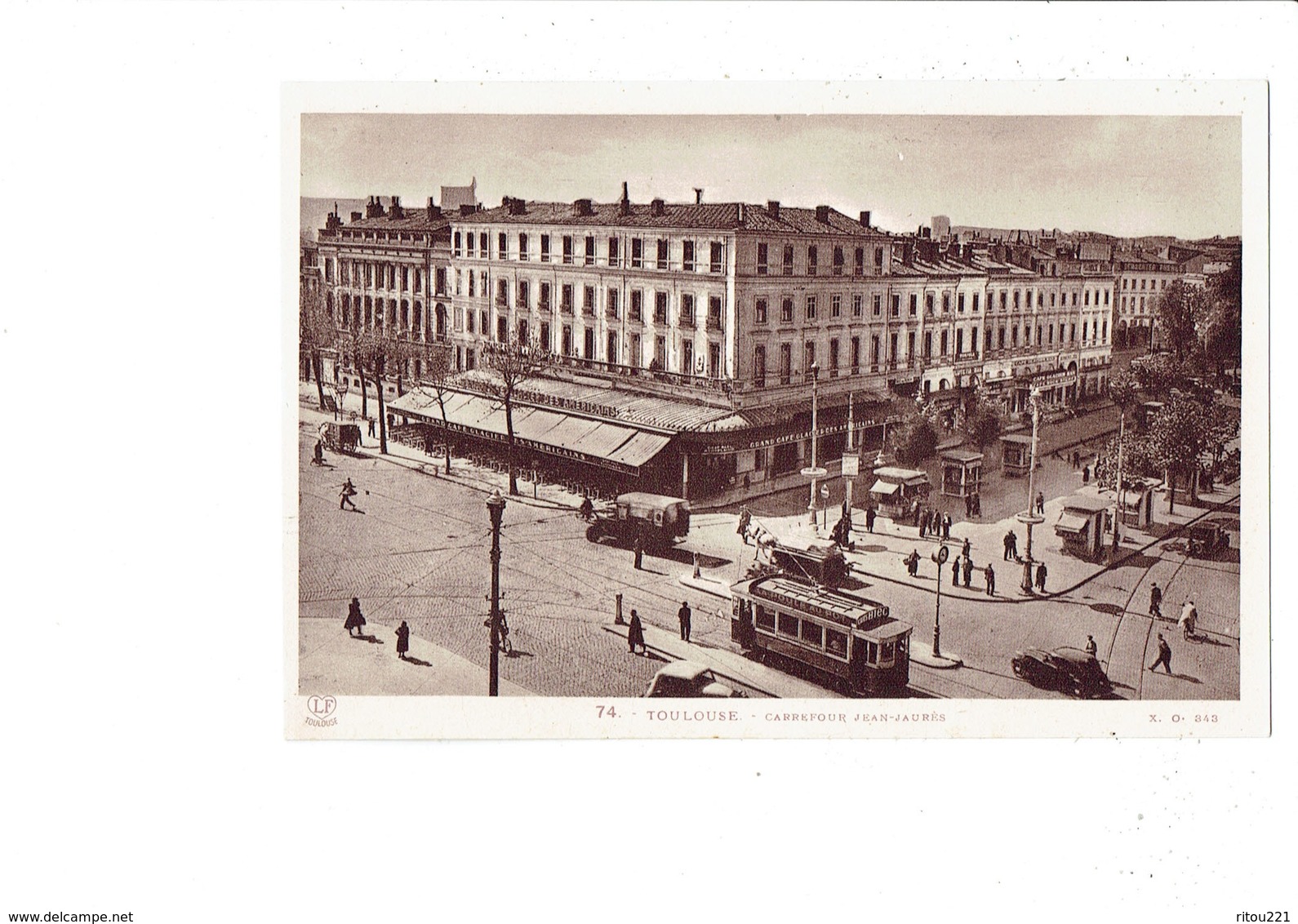 Cpa 31 Toulouse Avenue Carrefour Jean Jaurès Tramway LA POULE AU POT Café Des Américains Camion - Toulouse