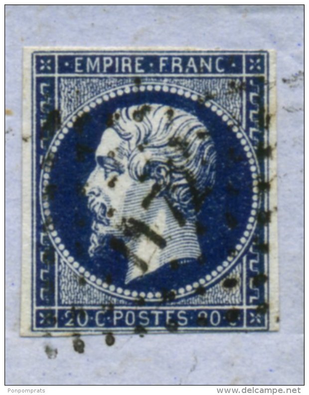 SEINE INFERIEURE: Pli Avec 20c EMPIRE Non Dentelé Bleu Noir Oblt PC 1172 + CàDate Type 15 ELBEUF (74) Pour LIMOUX - 1849-1876: Période Classique