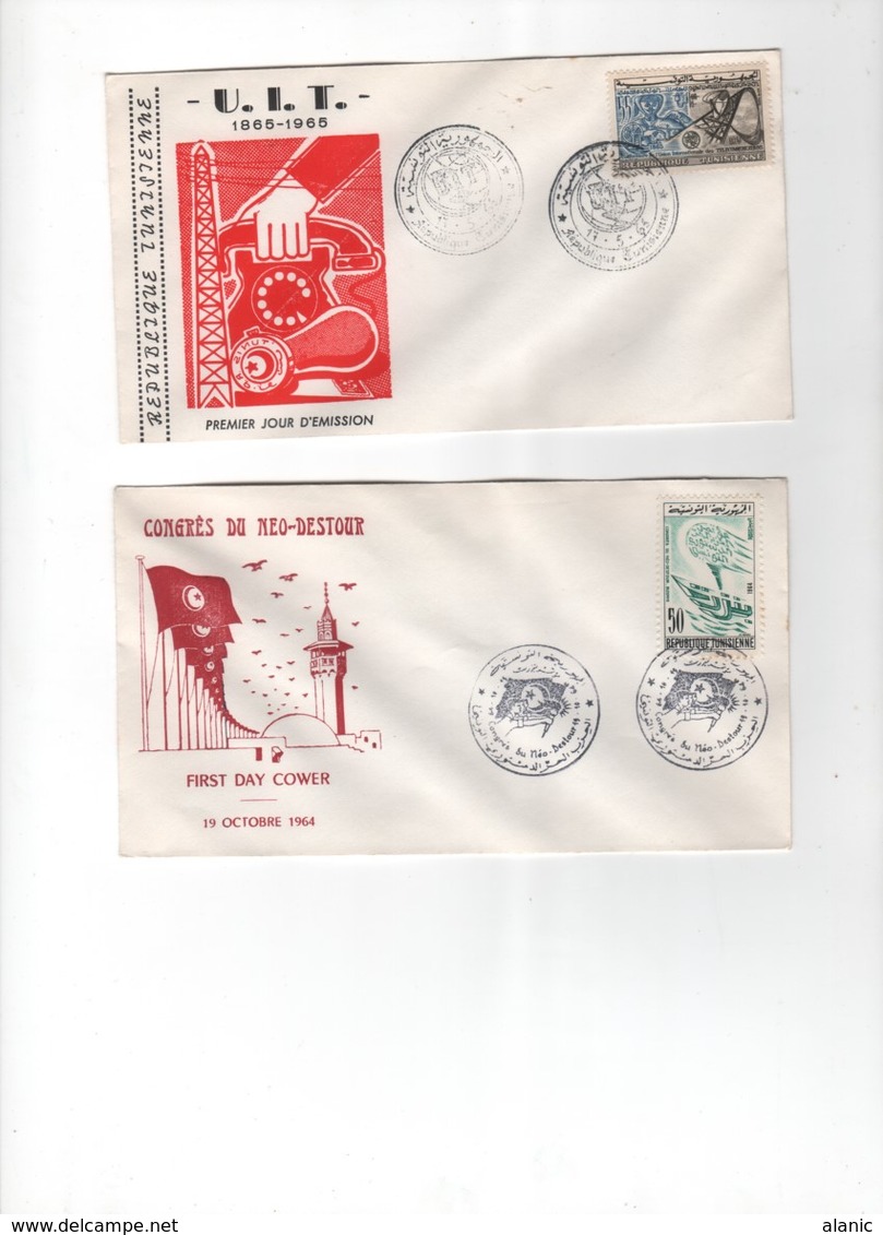 Tunisie -1er Jour- LOT DE  LETTRES DE 1964 &1965 - Tunisie (1956-...)