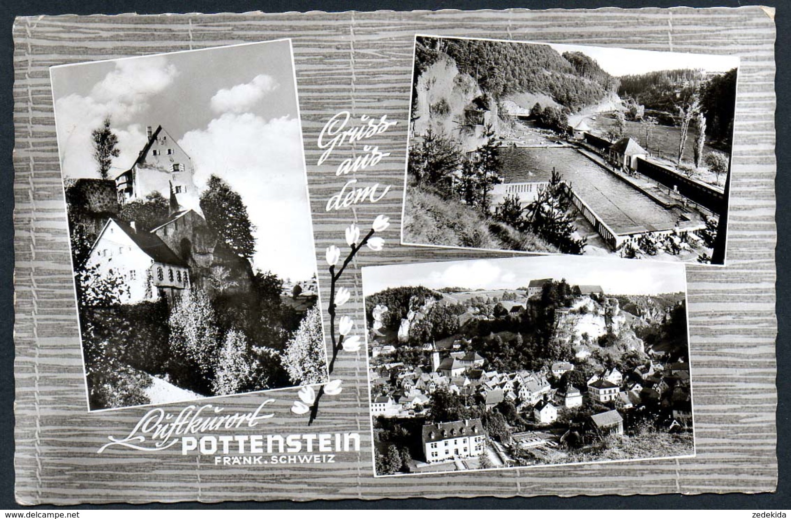 B0767 - Gruß Aus Pottenstein - Waldbad Freibad - Landpost Landpoststempel Muggendorf über Forchheim - OAB - Pottenstein