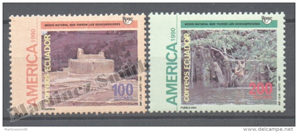 Equateur - Ecuador 1990 Yvert 1220-21, América UPAEP, First Views Of Discoverers - MNH - Ecuador