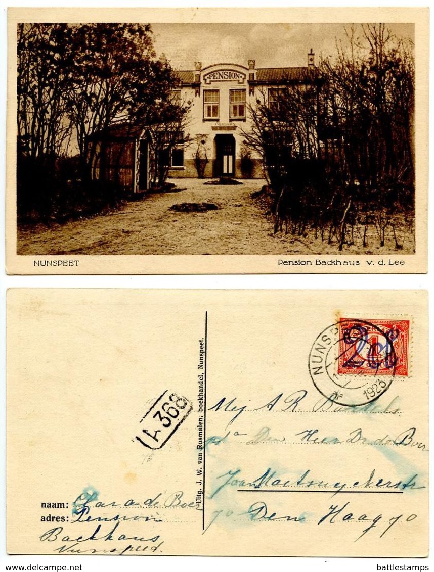 Netherlands 1923 Postcard Nunspeet - Pension Backhaus V. D. Lee W/ Scott 117 - Nunspeet