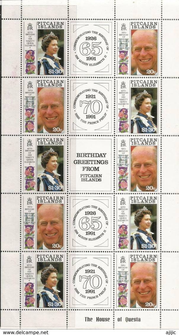 Birthday Of Queen Elisabeth II & Prince Philip.  Feuillet Neuf **   Côte 15,00  € EUR - Pitcairn Islands