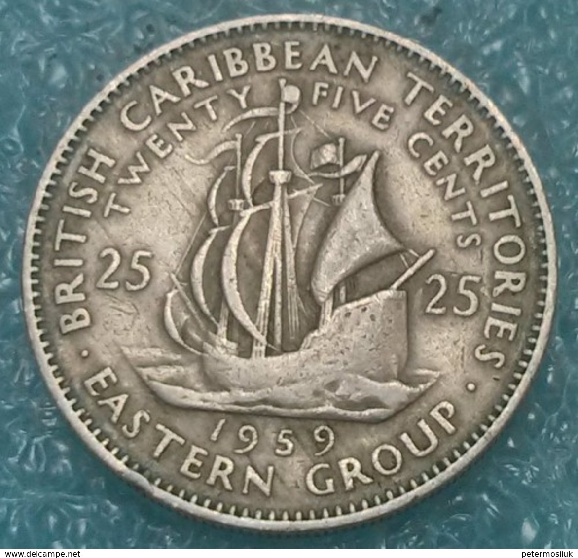 Eastern Caribbean 25 Cents, 1959 -4096 - Territoires Britanniques Des Caraïbes