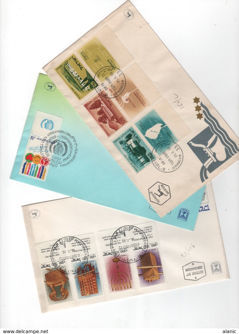 Israel > FDC- LOT  DE 7  ENVELOPPES - FDC