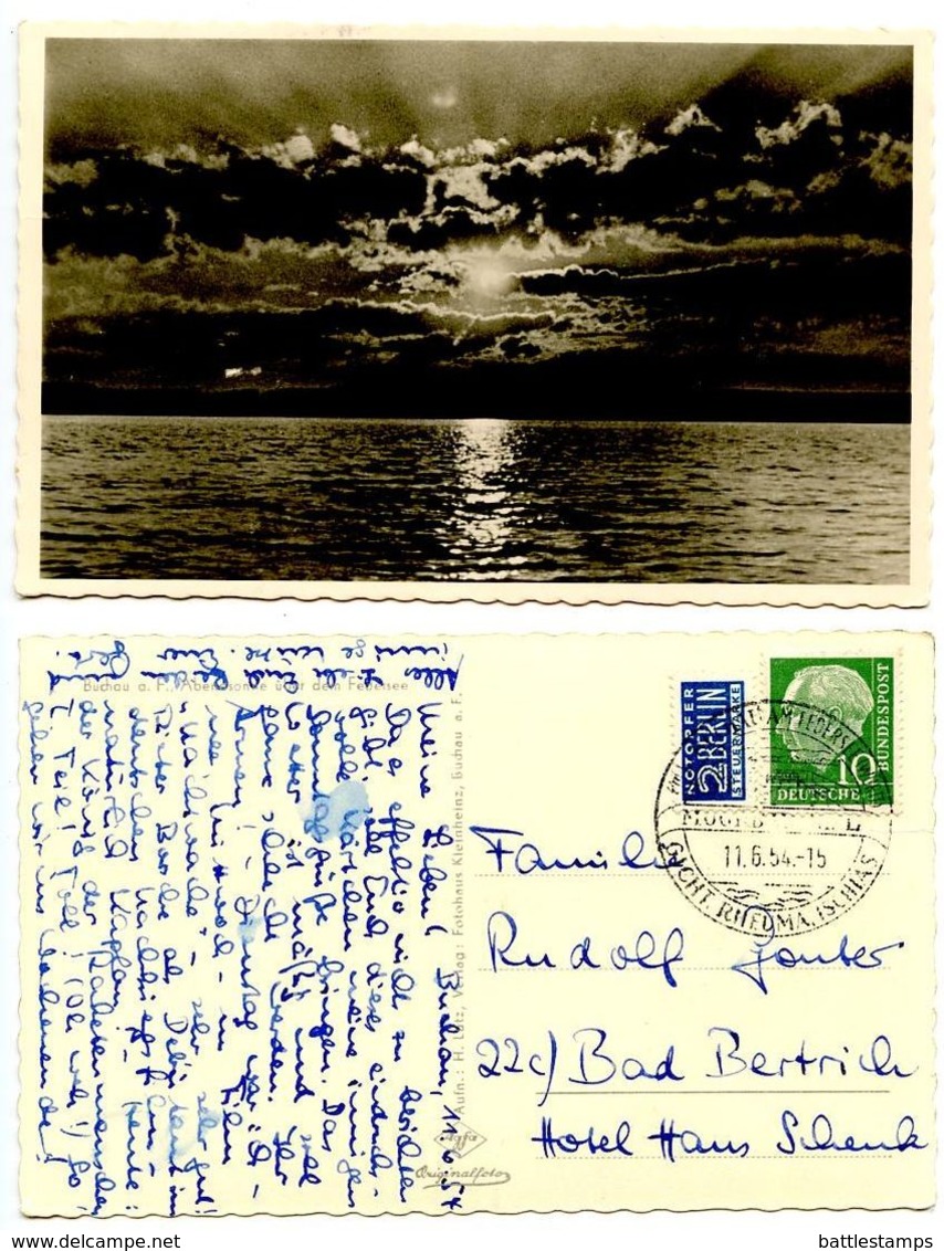 Germany, West 1954 RPPC Postcard Buchau A. Federsee, To Bad Bertrich - Bad Buchau