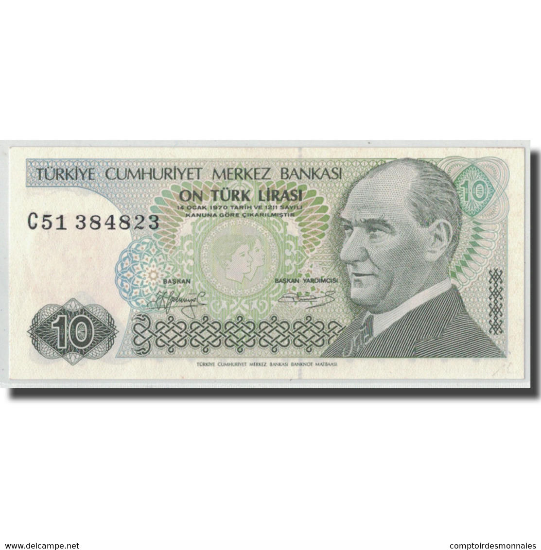 Billet, Turquie, 10 Lira, L.1970, 1970-01-26, KM:192, NEUF - Turquie