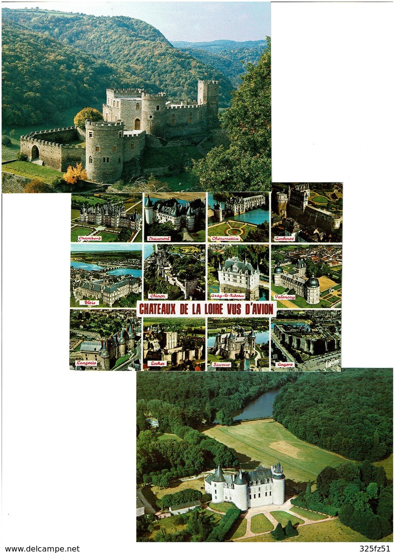 CHÂTEAUX / Vues Aériennes  /  Lot De 70 Cartes Postales Modernes Neuves - 5 - 99 Cartes