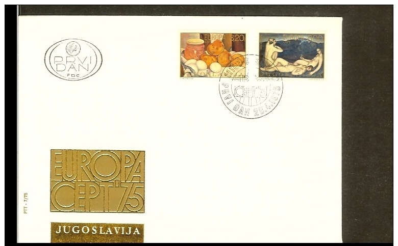 1975 - Jugoslavia FDC - Europe CEPT [VZ017-51] - Andere & Zonder Classificatie