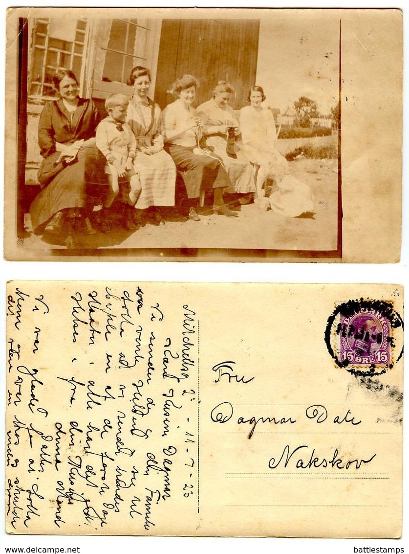 Denmark 1923 RPPC Postcard Women & Children, To Nakskov - Photographs