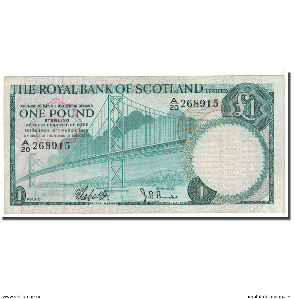 Billet, Scotland, 1 Pound, 1969, 1969-03-19, KM:329a, TB - 1 Pond