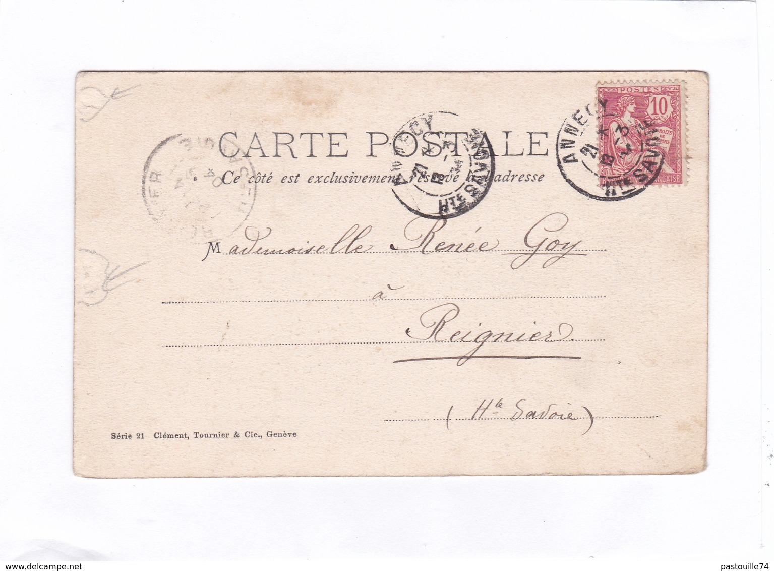 (CPA : 14 X 9)  -  Un Joli Petit Coin !  Carte Non Nommée Envoyée D'Annecy En 1904 - Autres & Non Classés