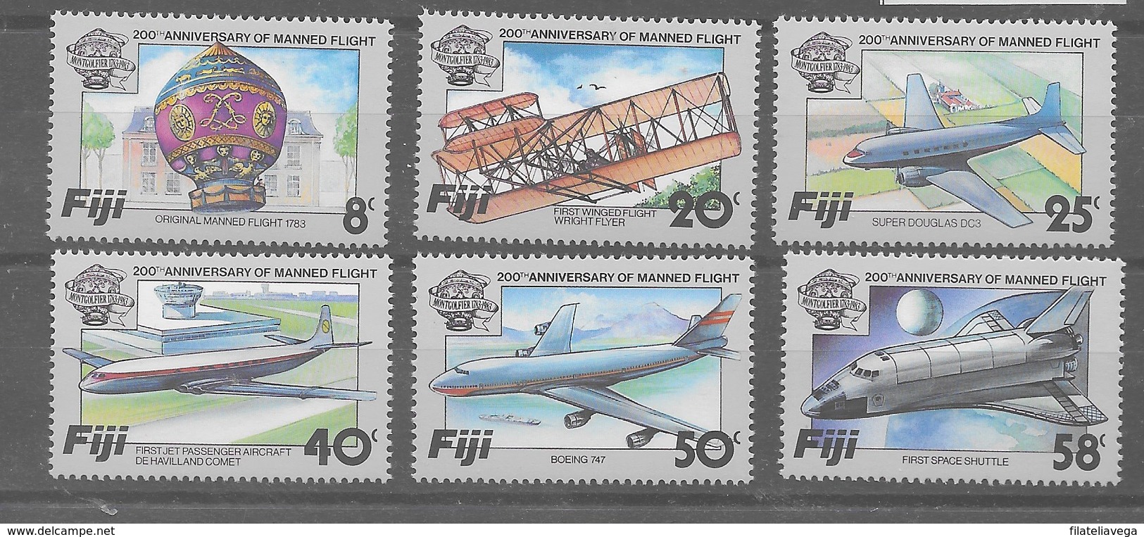 Serie De Fiji Nº Yvert 482/87 ** AVIONES (PLANES) - Fiji (1970-...)