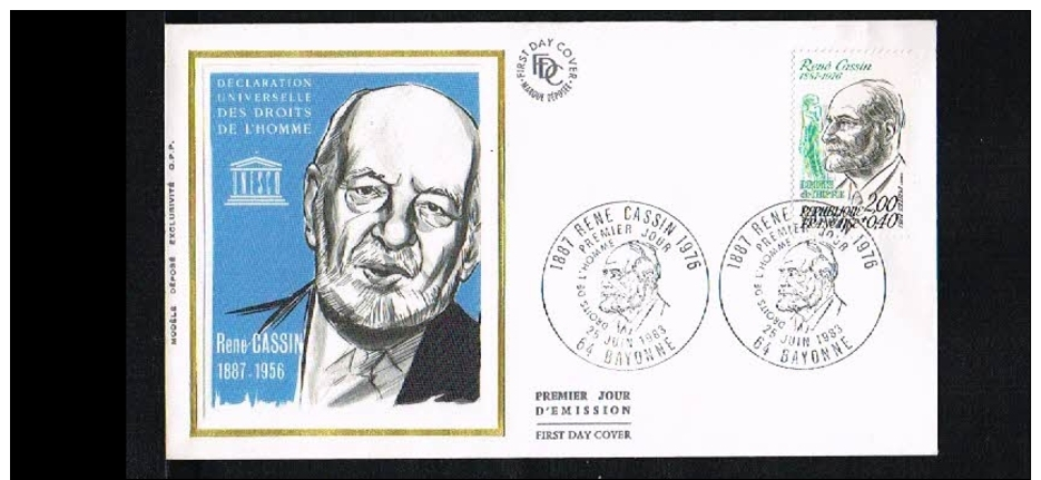 1983 - France FDC Mi. 2407 - Famous People - Nobel Prize Winners - Rene Cassin [JV046] - 1980-1989