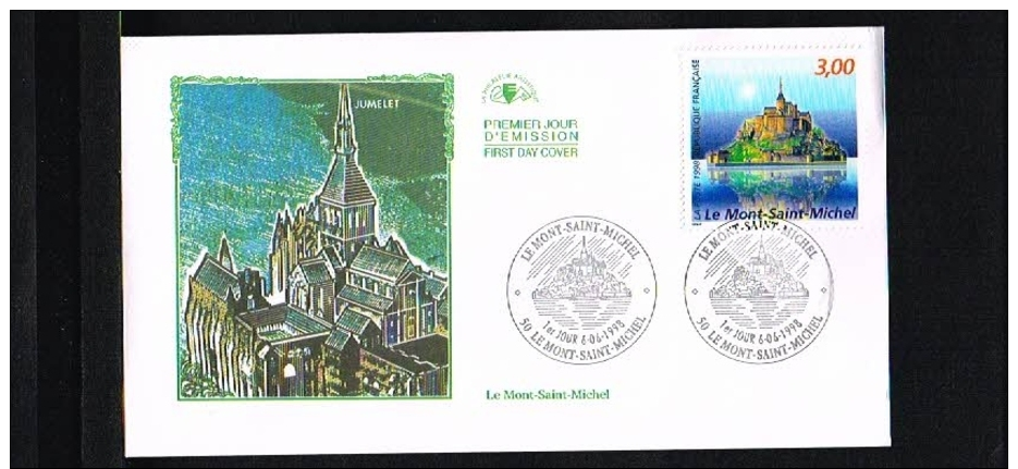 1998 - France FDC Mi. 3305 - Architecture - Churches &amp; Cathedrals - Mont Saint Michel [KB039] - 1990-1999