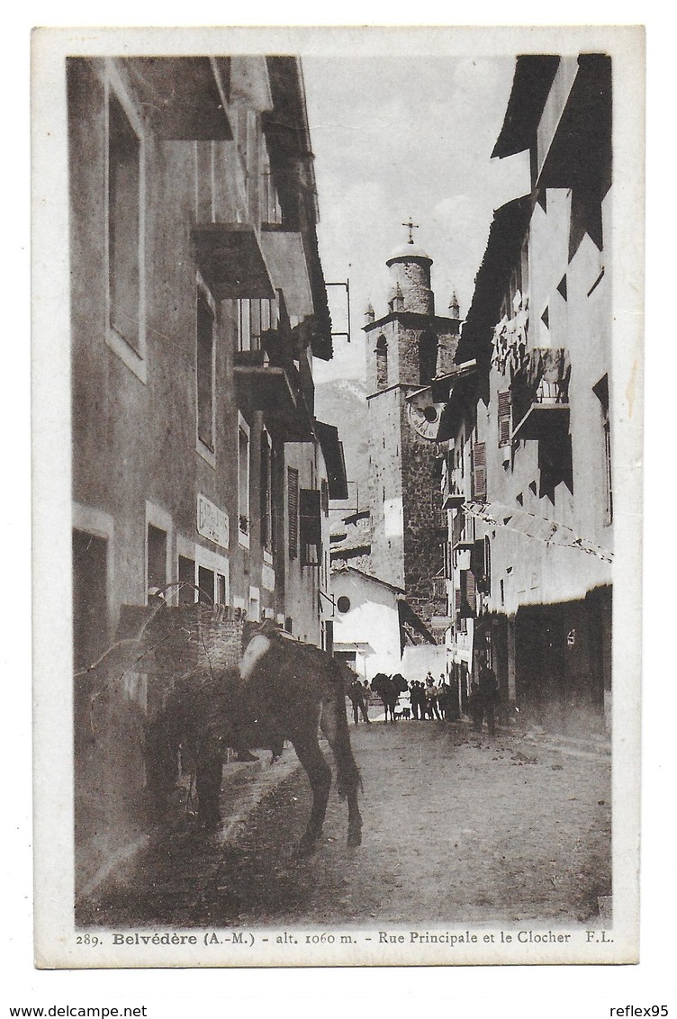 BELVEDERE - Rue Principale Et Le Clocher - Belvédère