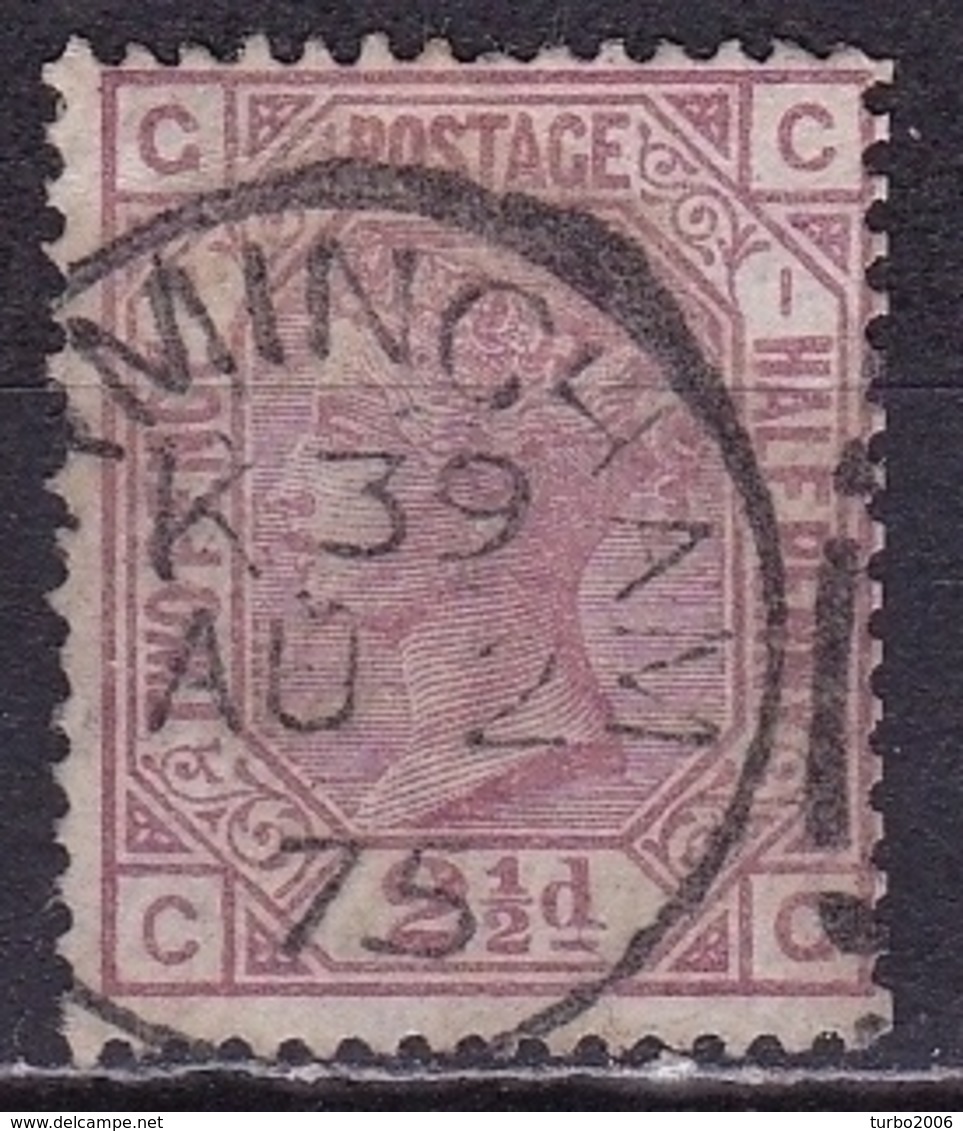 G.B. 1873 Queen Victoria WM Ancre 2½ D Mauve Large Coloured Cornerletters Plate 1 SG 141 - Oblitérés